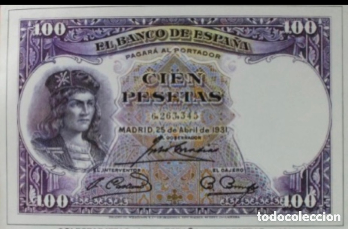 Billetes espa&ntilde;oles: 100 pesetas 1931 Fernando Cordoba Plancha Lujo S/C Perfecto