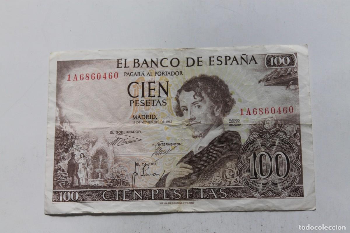 Billetes espa&ntilde;oles: BILLETE 100 PTS BECQUER 1965 - Foto 1