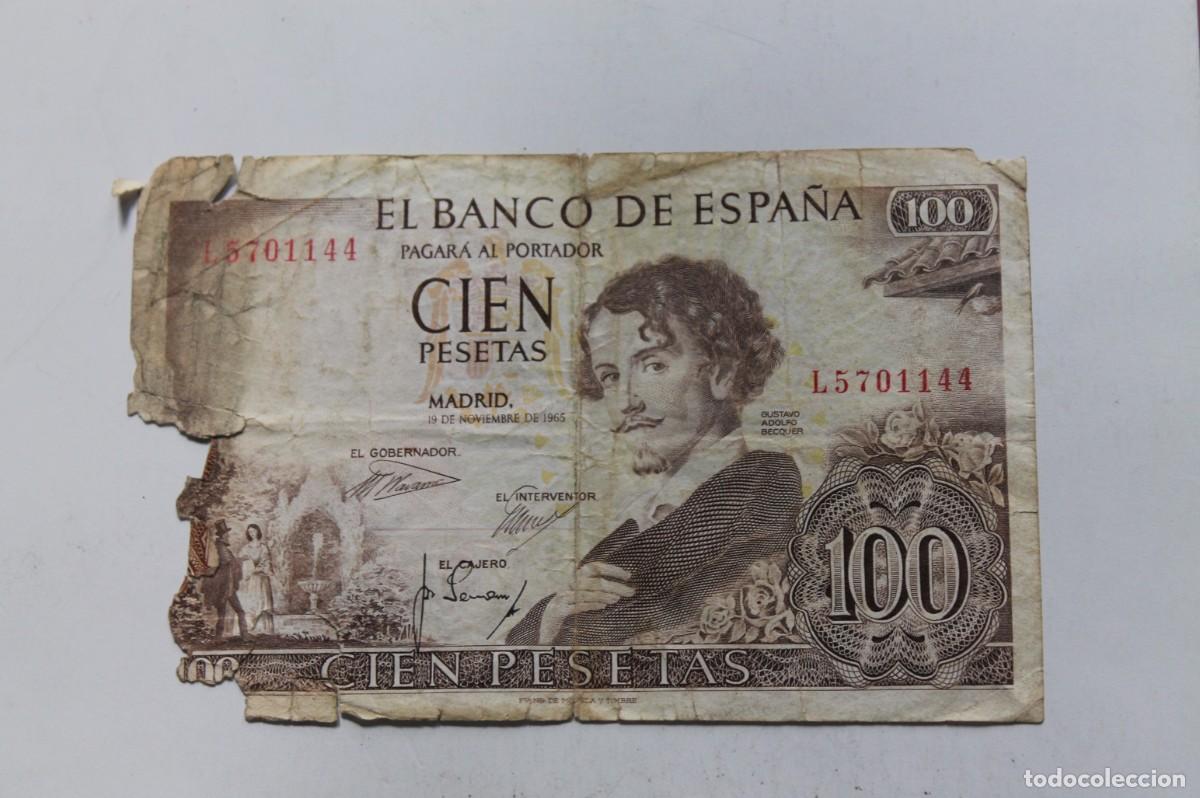 Billetes espa&ntilde;oles: BILLETE 100 PTS BECQUER 1965 - Foto 1