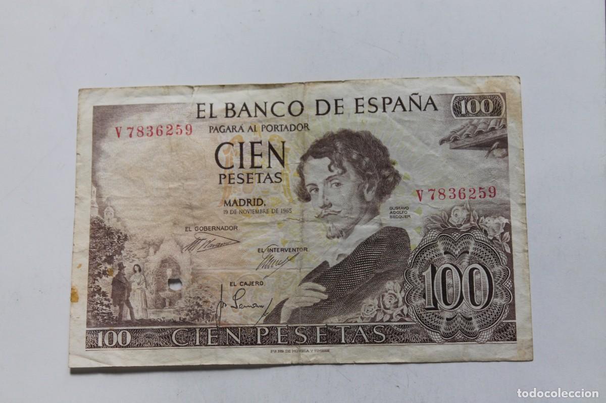 Billetes espa&ntilde;oles: BILLETE 100 PTS BECQUER 1965 - Foto 1