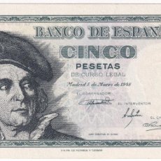 Billetes españoles: ESPAÑA 5 PESETAS 5 DE MARZO DE 1948 EL CANO S/C SERIE G
