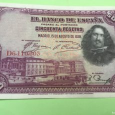 Billetes españoles: BILLETE 50 PESETAS. VELÁZQUEZ AÑO 1928