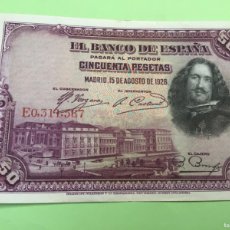 Billetes españoles: BILLETE 50 PESETAS. VELÁZQUEZ AÑO 1928