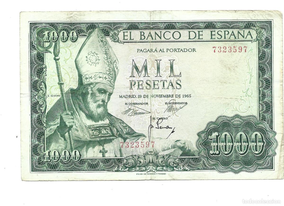 Billetes espa&ntilde;oles: 1000 PESETAS-19 DE NOVIEMBRE DE 1965-SIN SERIE