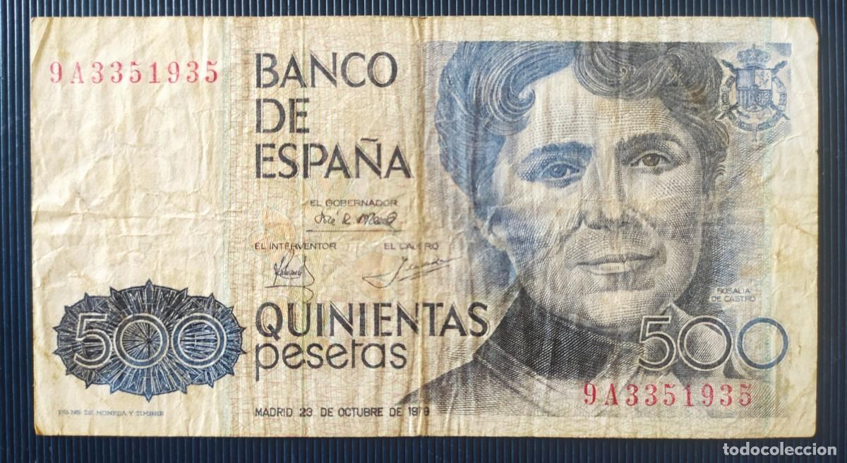 Billetes espa&ntilde;oles: 500 pesetas 1979 serie 9A (BC+) - Foto 1
