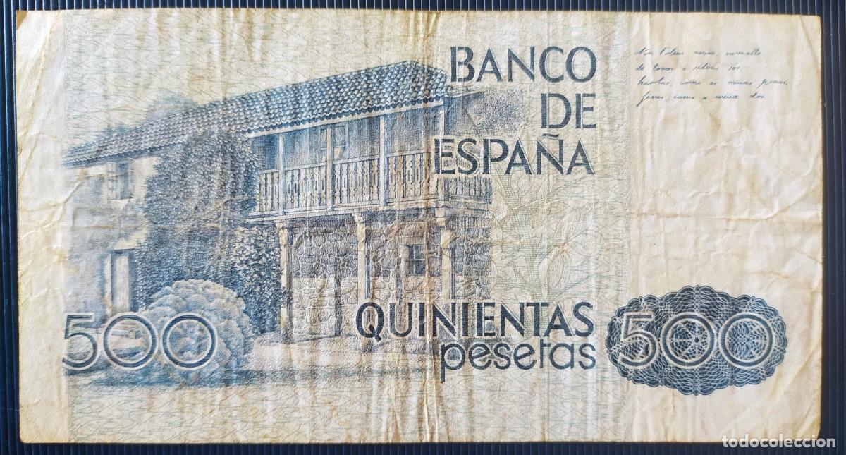 Billetes espa&ntilde;oles: 500 pesetas 1979 serie 9A (BC+) - Foto 2