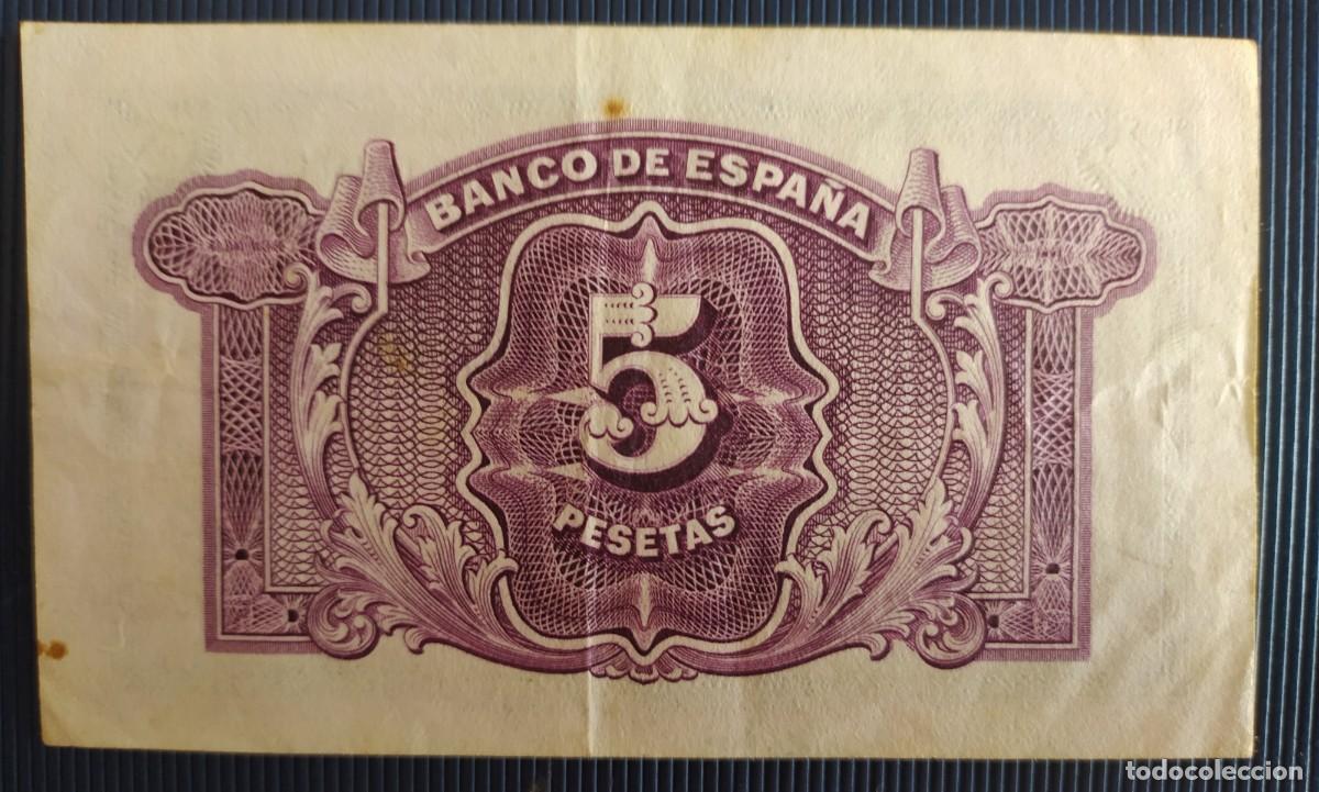 Billetes espa&ntilde;oles: 5 pesetas 1935 serie B (MBC) - Foto 2