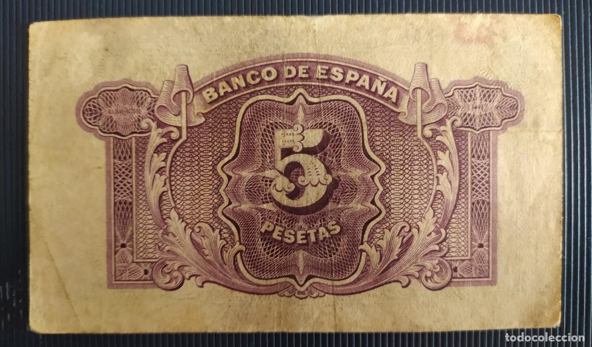 Billetes espa&ntilde;oles: 5 pesetas 1935 serie D (BC+) - Foto 2