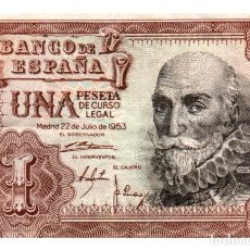 Billetes españoles: BILLETE DE ESPAÑA DE 1 PESETA DE 1953 CIRCULADO