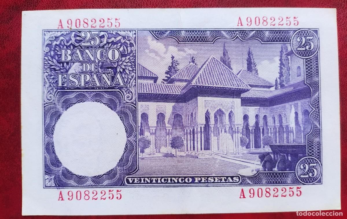 Billetes espa&ntilde;oles: 25 pesetas 1954 serie A (EBC+) - Foto 2