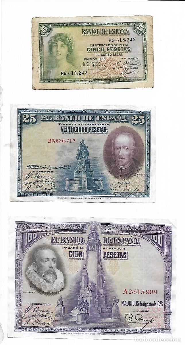 Billetes espa&ntilde;oles: BILLETEs DE espa&ntilde;a los tres que ves - Foto 1