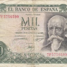 Billetes españoles: BILLETE : 1000 PESETAS 1971 - SERIE 7F