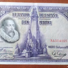Billetes españoles: 100 PESETAS 1928 SERIE A (EBC-)