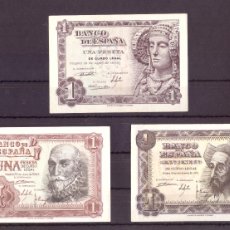Billetes españoles: 3 BILLETES DE UNA PESETA 1948/1951/1953 SC Y SC-