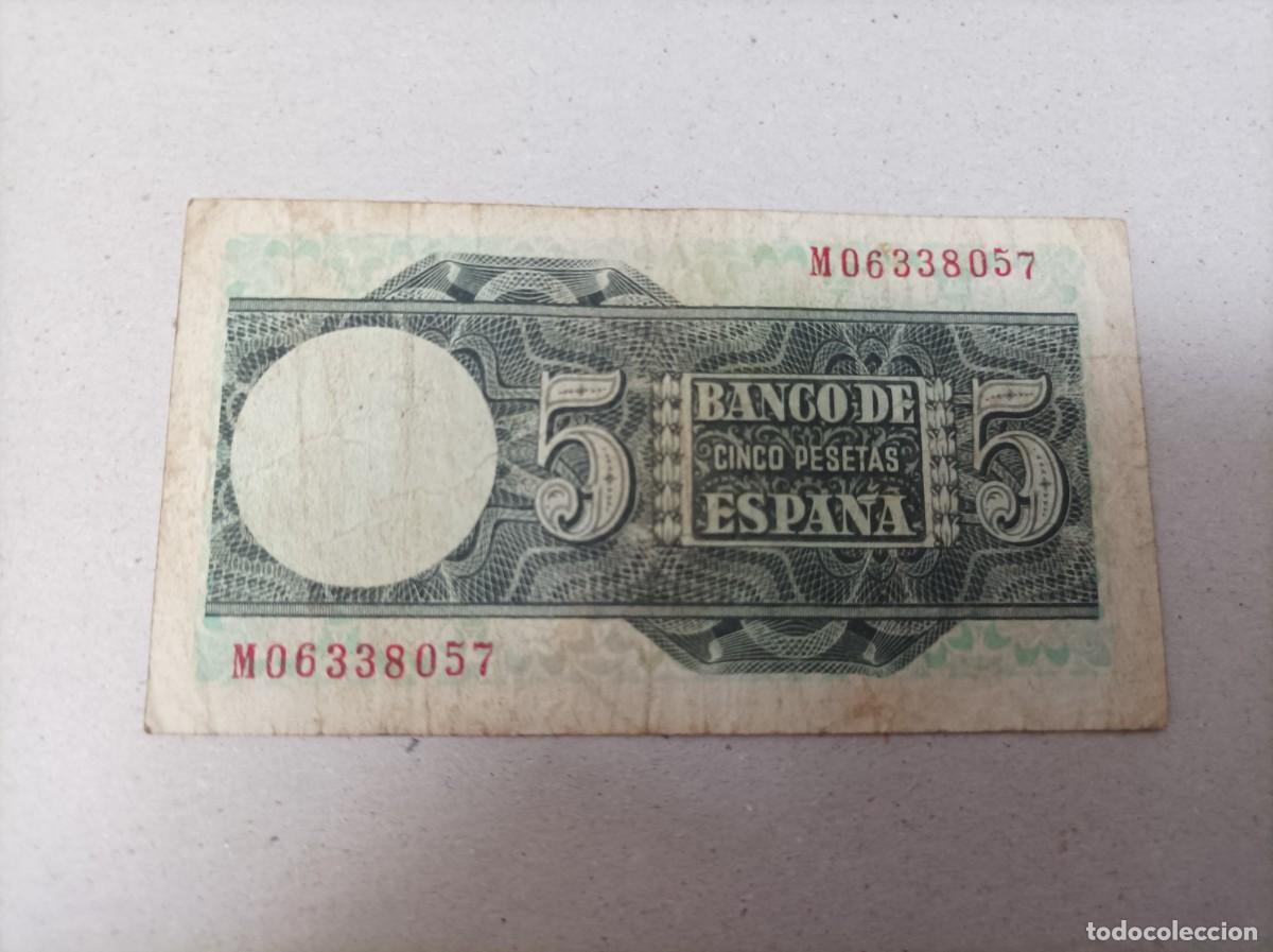 Billetes espa&ntilde;oles: 5 pesetas 1948 - Foto 2