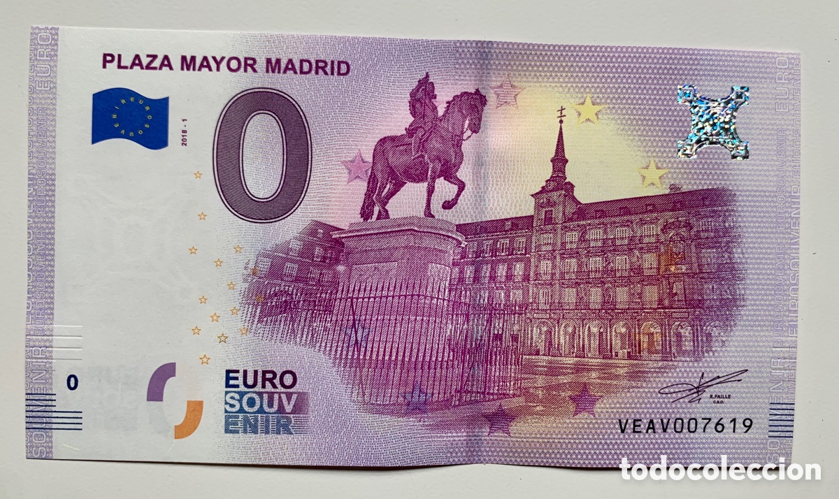 Billetes espa&ntilde;oles: Billete 0 Euro 2018 Plaza Mayor Madrid SC. Souvenir &euro; Euros