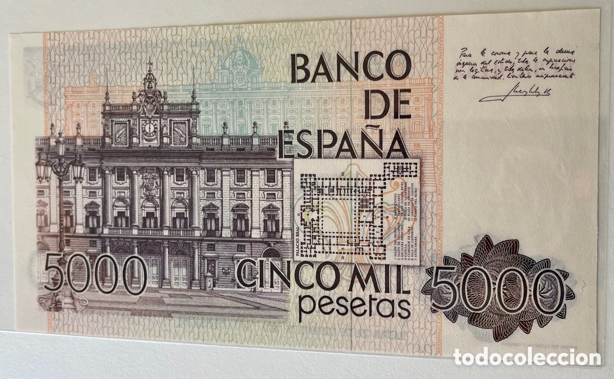 Billetes espa&ntilde;oles: ESPA&Ntilde;A, CAPIC&Uacute;A, 5000 PESETAS - Foto 2
