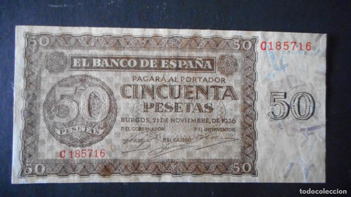 Billetes espa&ntilde;oles: 50 PESETAS 1936 / MBC+/ A - Foto 1