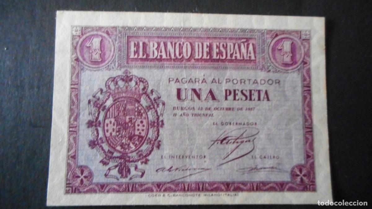 Billetes espa&ntilde;oles: 1 PESETA OCTUBRE 1937 / EBC / A - Foto 1