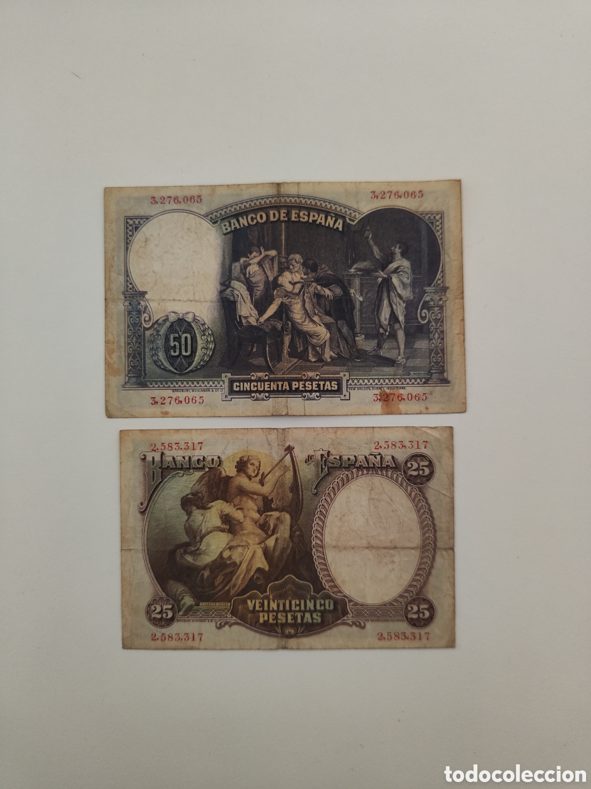 Billetes espa&ntilde;oles: 25 i 50 pesetas 1931 - Foto 2