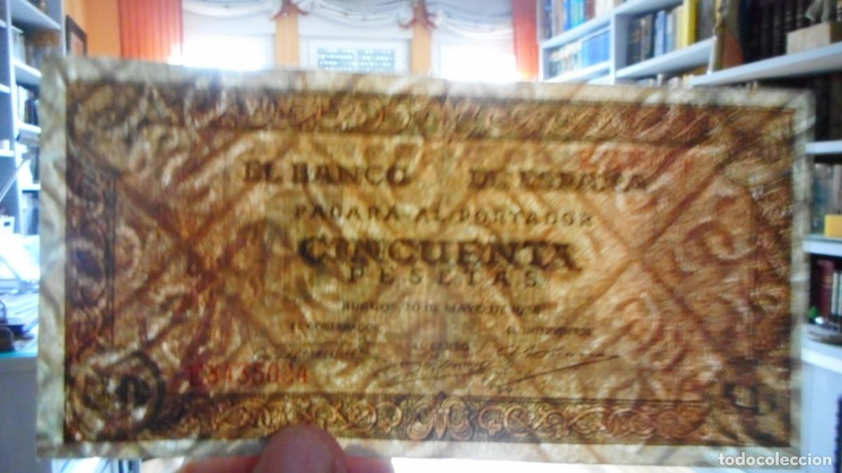 Billetes espa&ntilde;oles: 50 PESETAS 1938 MBC+/ A - Foto 3