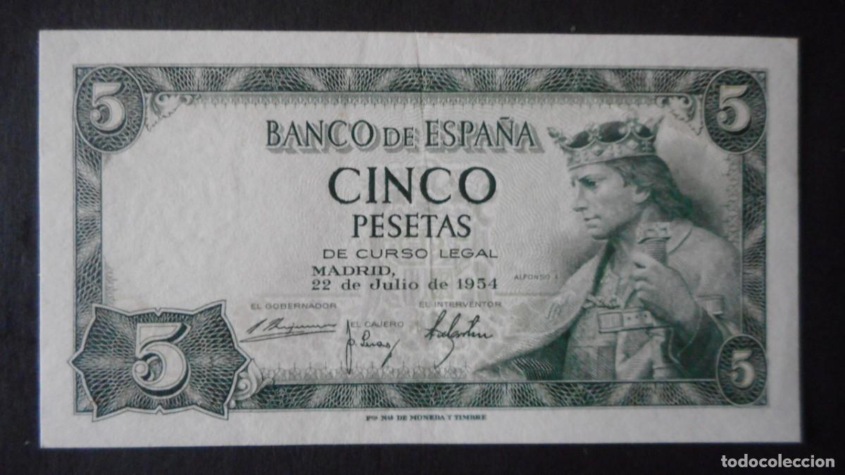 Billetes espa&ntilde;oles: 5 PESETAS 1954 / SC / A - Foto 1
