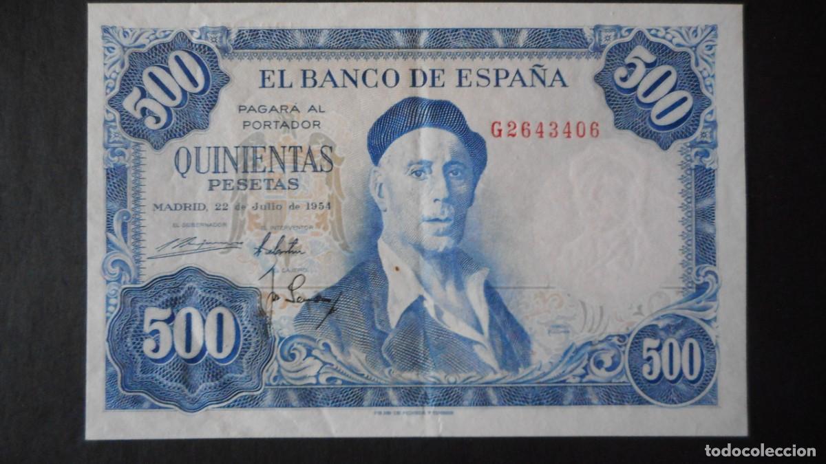 Billetes espa&ntilde;oles: 500 PESETAS 1954 EBC/ A - Foto 1
