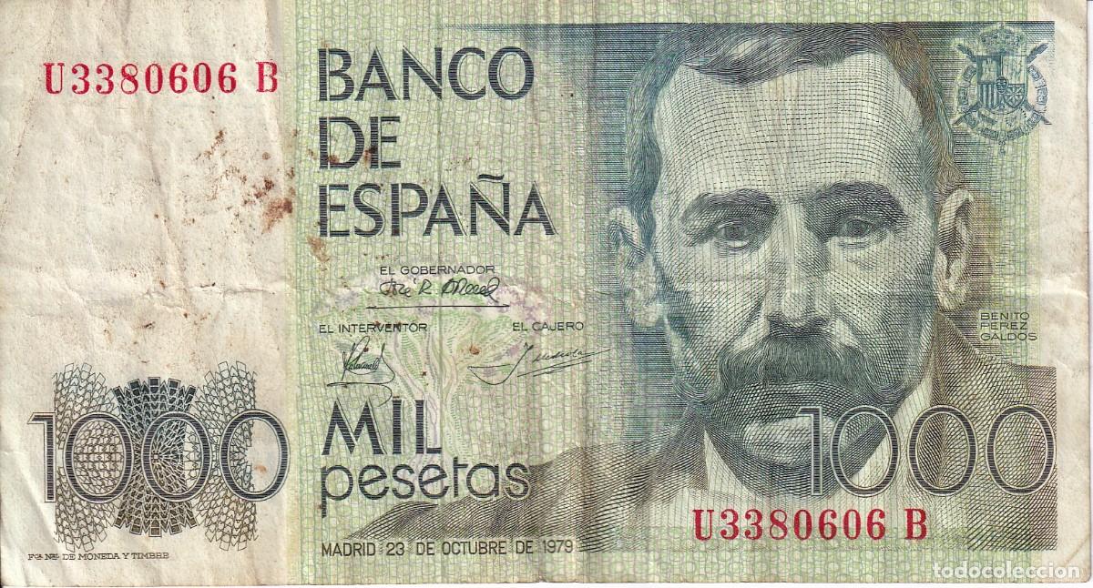 Billetes espa&ntilde;oles: BILLETE DE 1000 PESETAS DEL A&Ntilde;O 1979 DE BENITO PEREZ GALDOS SERIE U-B