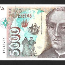 Billetes españoles: BILLETE DE 5000 PESETAS DE 12 DE OCTUBRE DE 1992, SERIE T. LOTE 1994