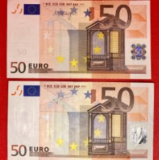 Billetes españoles: 2 BILLETES DE 50€ , TRICHET Y DRAGHI , LETRAS V5 , AÑO 2022