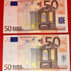 Billetes españoles: 2,BILLETES DE 50 EUROS JC TRICHET, V4 Y V5 AÑO 2002