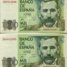 Billetes españoles: 2 CORRELATIVOS 1000 PESETAS 23 OCTUBRE 1979 S.5Q