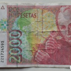Billetes españoles: BILLETE DE 2000 PESETAS. MADRID, 24 DE ABRIL DE 1992. NO ACEPTADO POR EL BANCO. VER FOTOS.