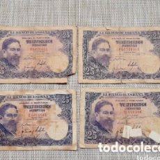Billetes españoles: 4 BILLETE DE 25 PESETAS DE 1954