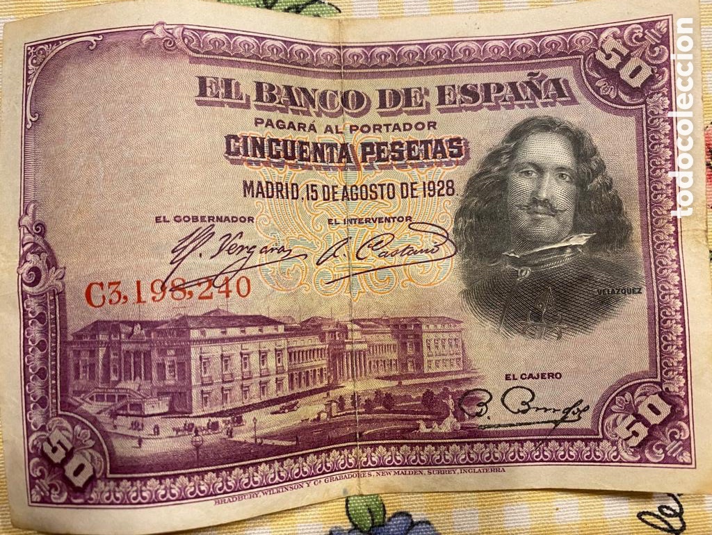 Billetes espa&ntilde;oles: BILLETE 50 PESETAS 1928 - Foto 1