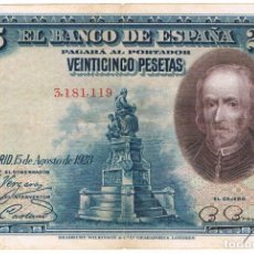 Billetes españoles: 25 PTAS. 15-AGOSTO-1928-SIN SERIE 3.181.119 MBC+/EBC-