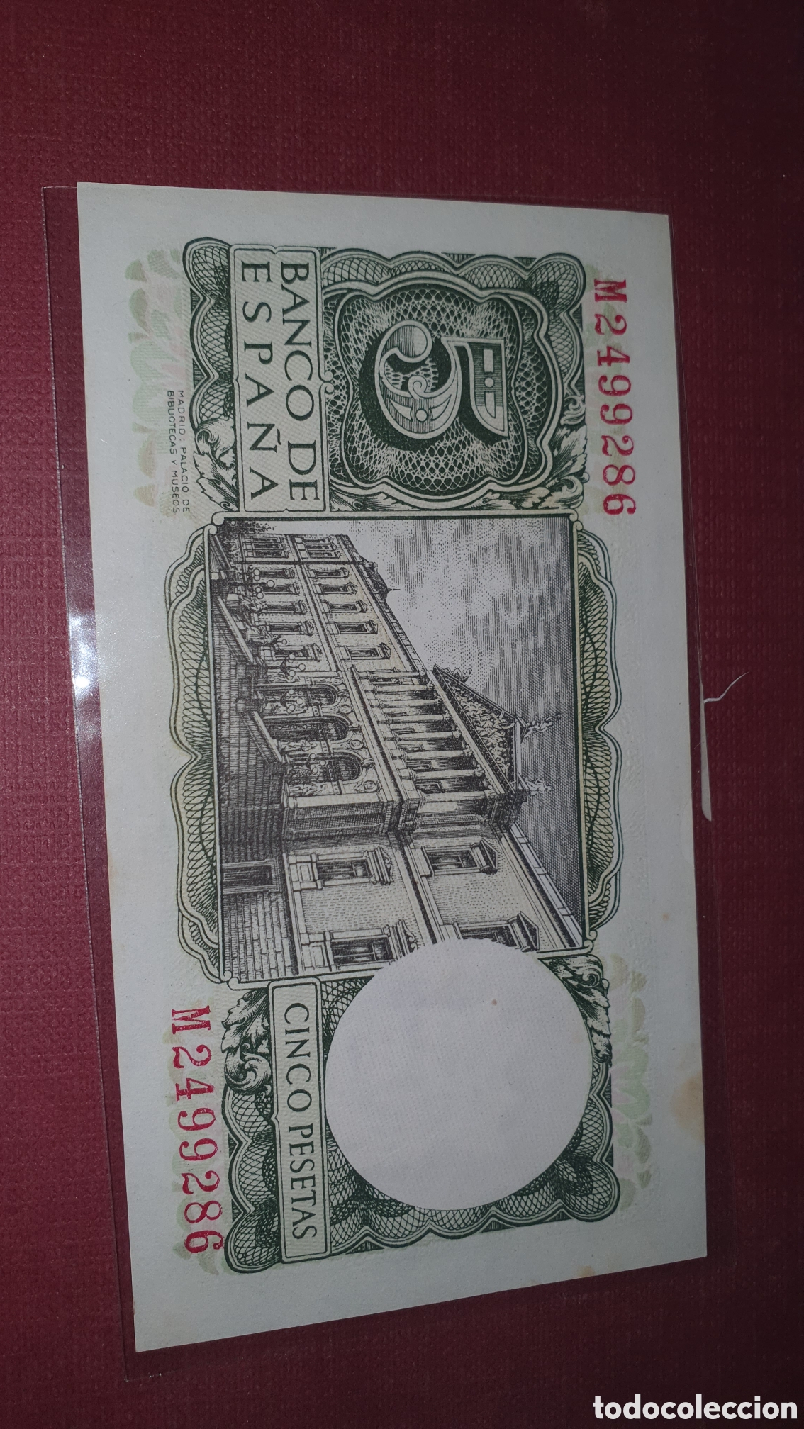 Billetes espa&ntilde;oles: Billete 5 pesetas 1954 ebc - Foto 2