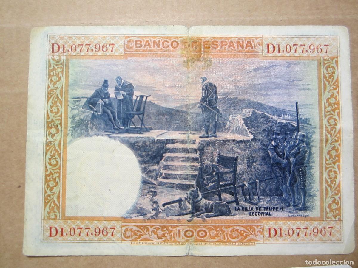 Billetes espa&ntilde;oles: 100 PESETAS DE 1925 SERIE D-967 - Foto 2