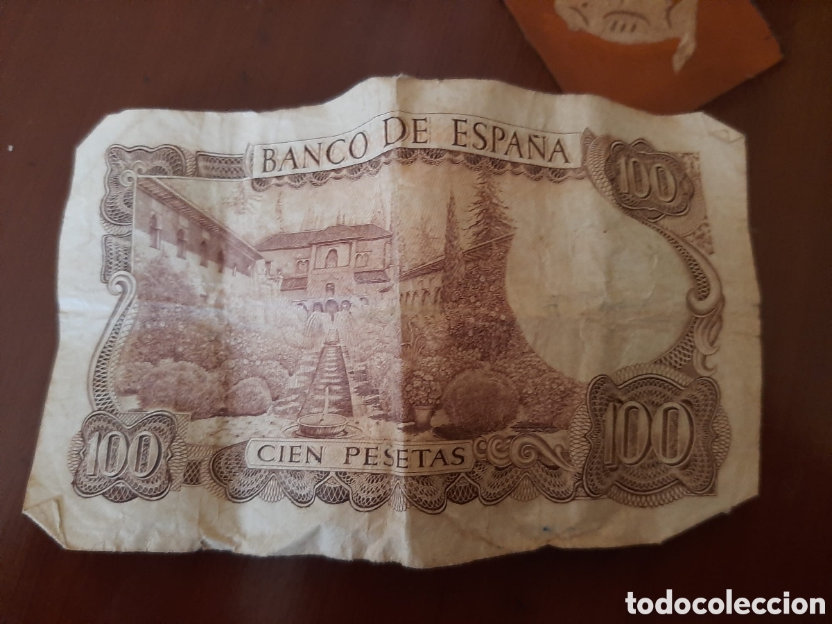 Billetes espa&ntilde;oles: Antiguo billete 100 pesetas Manuel de falla - Foto 2