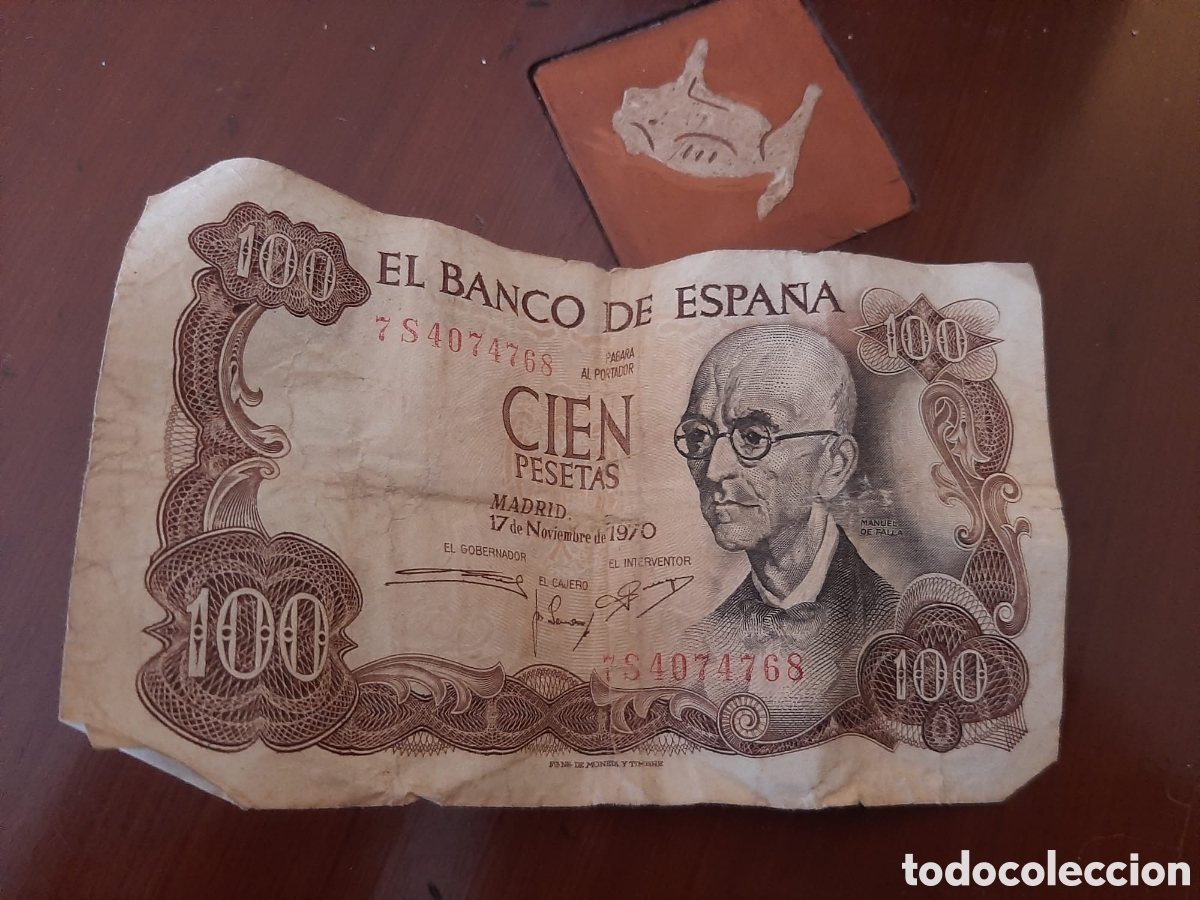 Billetes espa&ntilde;oles: Antiguo billete 100 pesetas Manuel de falla - Foto 1