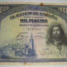 Billetes españoles: 1000 PESETAS. 1928. SAN FERNANDO. SIN SERIE.
