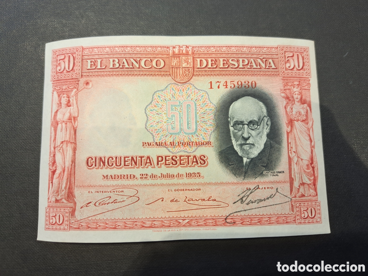 Billetes espa&ntilde;oles: BILLETE 50 PESETAS 1935 RAMON Y CAJAL EN ROJO