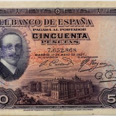 Billetes españoles: BILLETE DE 50 PESETAS MADRID 17 MAYO 1927 S.S EBC