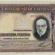 Billetes españoles: BILLETE 50 PESETAS SANTIAGO RAMÓN Y CAJAL 22 JULIO 1935 S.S PARA REPARAR OJOO