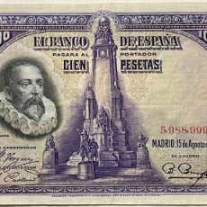Billetes españoles: BILLETE 100 PESETAS MADRID 15 DE AGOSTO 1928 S.S MBC+