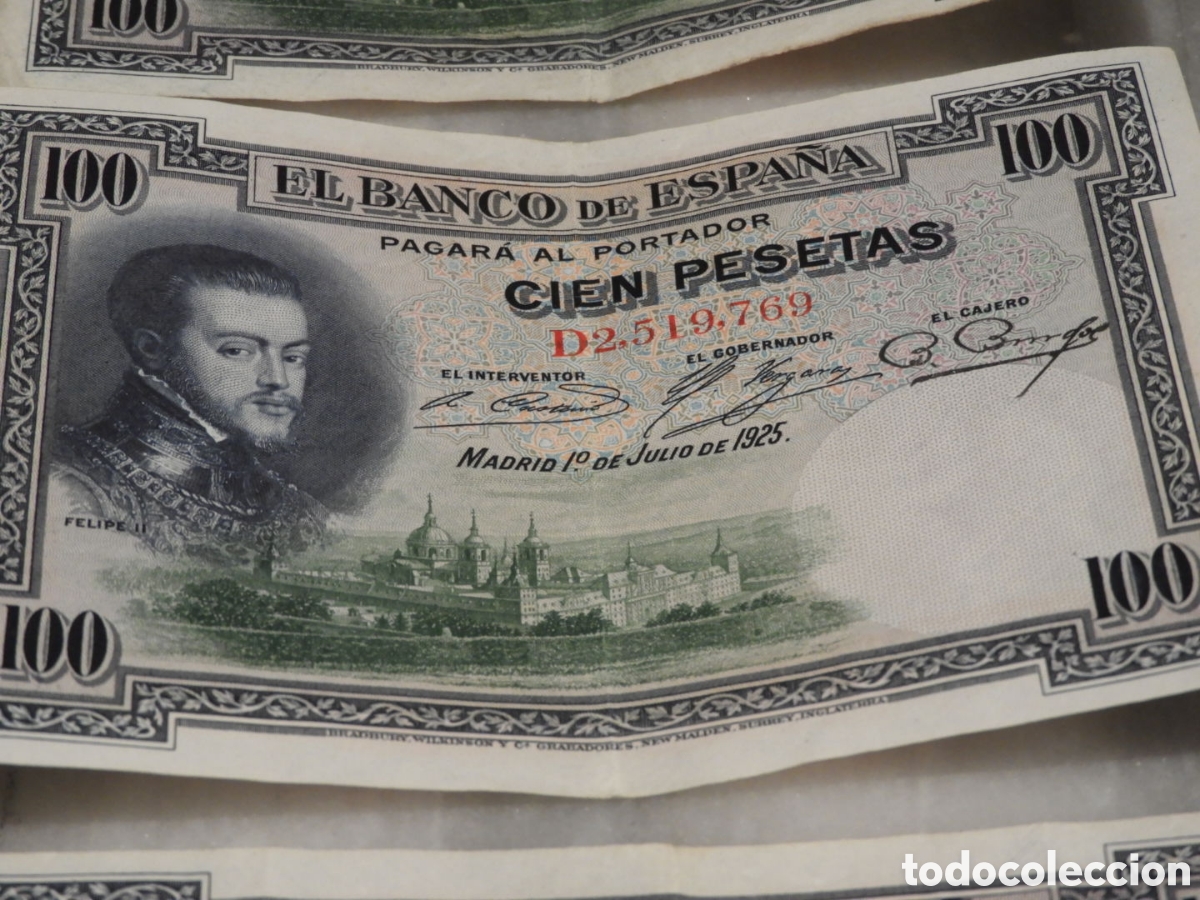 Billetes espa&ntilde;oles: Billetes 100 Pesetas 1925 - Foto 3