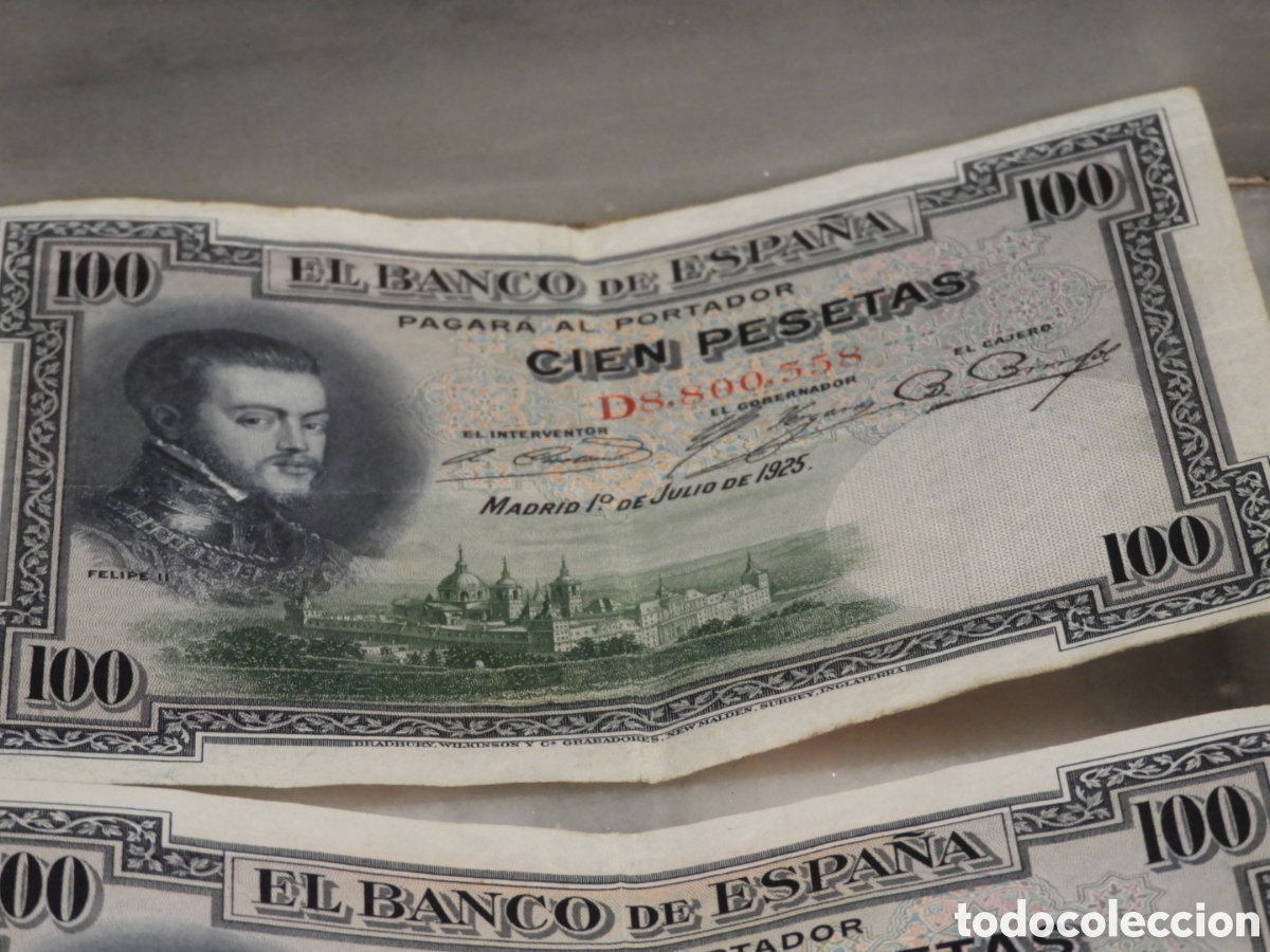 Billetes espa&ntilde;oles: Billetes 100 Pesetas 1925 - Foto 4