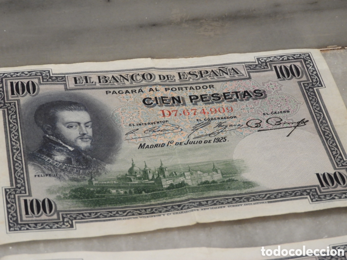 Billetes espa&ntilde;oles: Billetes 100 Pesetas 1925 - Foto 6