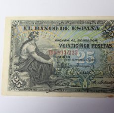 Billetes españoles: BILLETE DE 25 PESETAS DEL 24 DE SEPTIEMBRE DE 1906 BANCO DE ESPAÑA CON SERIE B EN BC+