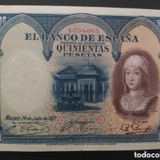 Billetes españoles: 500 PESETAS DE 1927 .....SIN SERIE ....MUY BONITO Y MUY ESCASO. .......ES EL DE LAS FOTOS